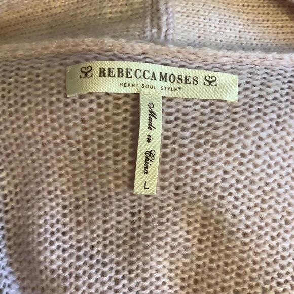 Chic Pink Knit Cardigan with Decorative Textured Shoulders - Picture 6 of 6